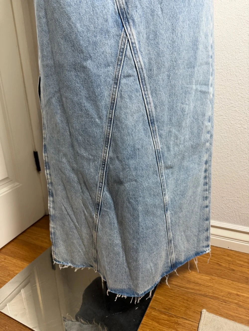Levi's Light Blue Denim Maxi Skirt Size 26